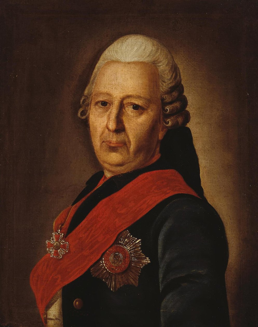 Portrett av Alexei Mikhailovich Obrezkov 1718-1787, 1770-tallet av Unbekannt