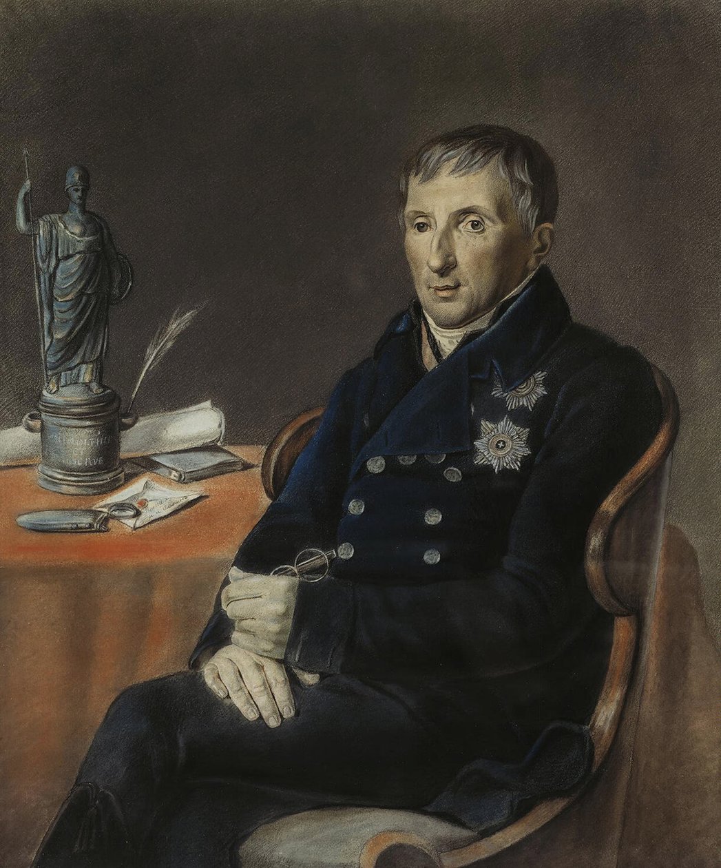 Portrett av Alexey Nikolayevich Olenin 1763-1843, 1833 av Unbekannt
