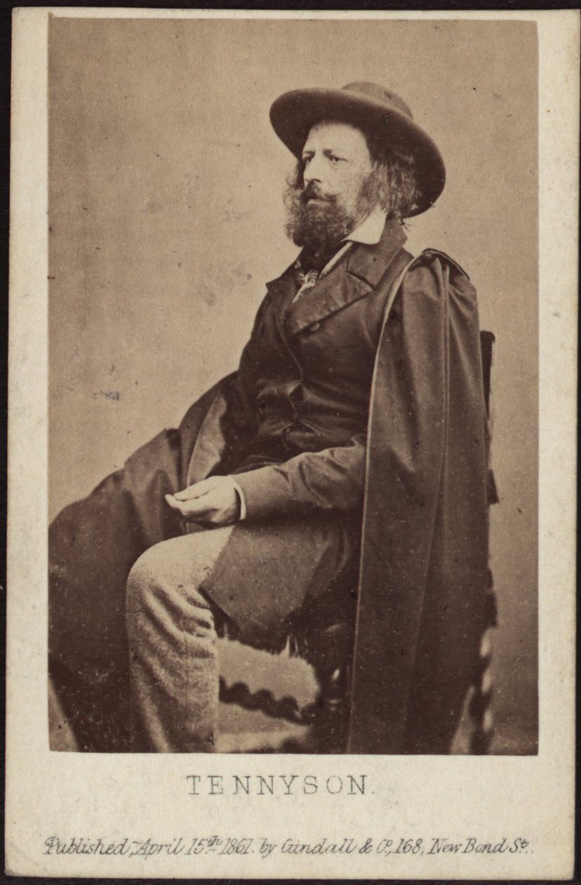 Portrett av Alfred, Lord Tennyson 1809-1892, 1861. av Unbekannt