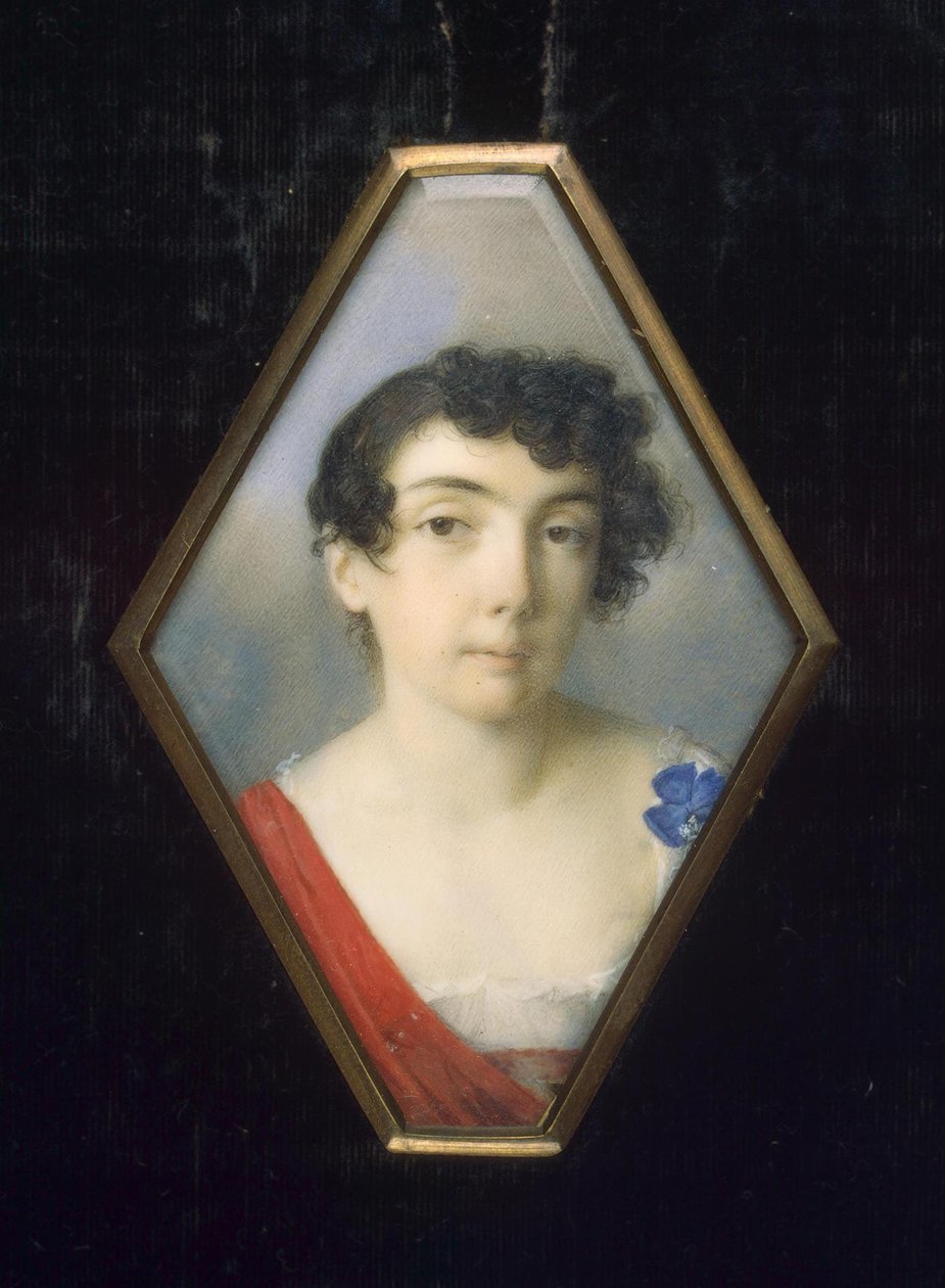 Portrett av Anna Mikhailovna Khitrovo, ne Golenishcheva-Kutuzova 1782-1846, ca 1802 av Unbekannt