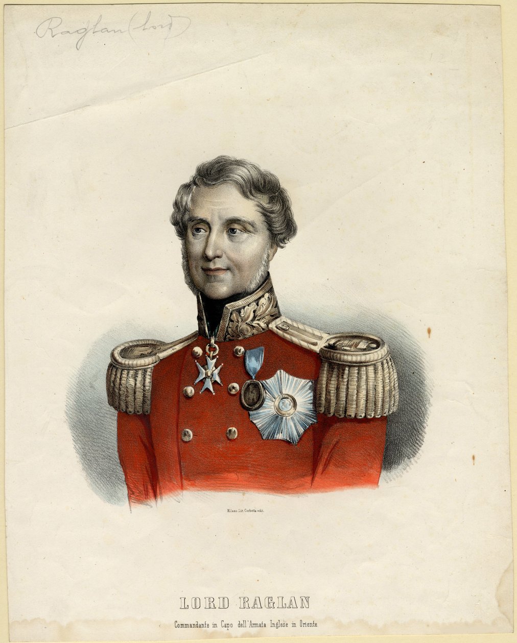 Portrett av baron Raglan, 1854 av Unbekannt