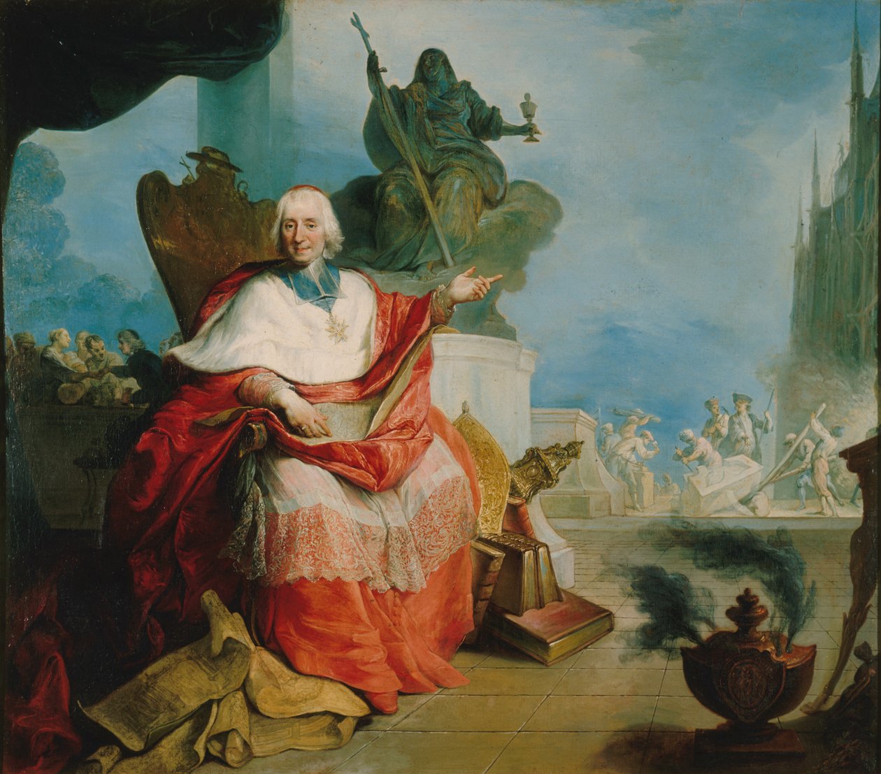 Portrett av kardinal Louis Antoine de Noailles 1651-1729, 1729. av Unbekannt