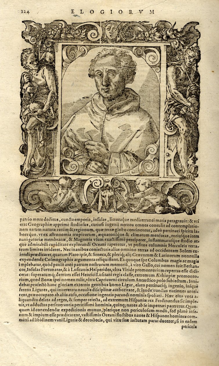 Portrett av Christopher Columbus. Fra Paolo Giovio av Unbekannt