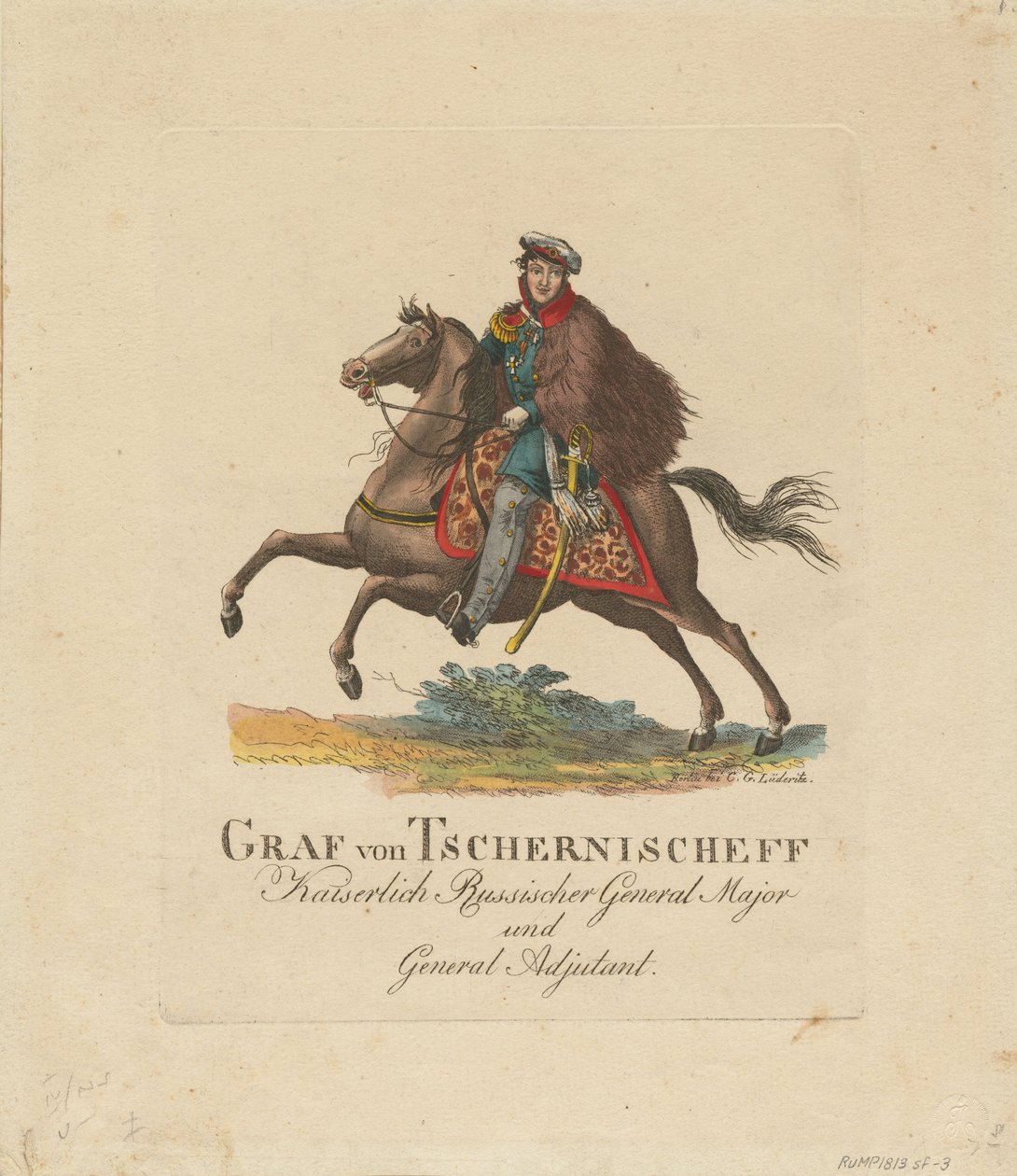 Portrett av grev Alexander Ivanovich Chernyshov 1786-1857, 1813 av Unbekannt