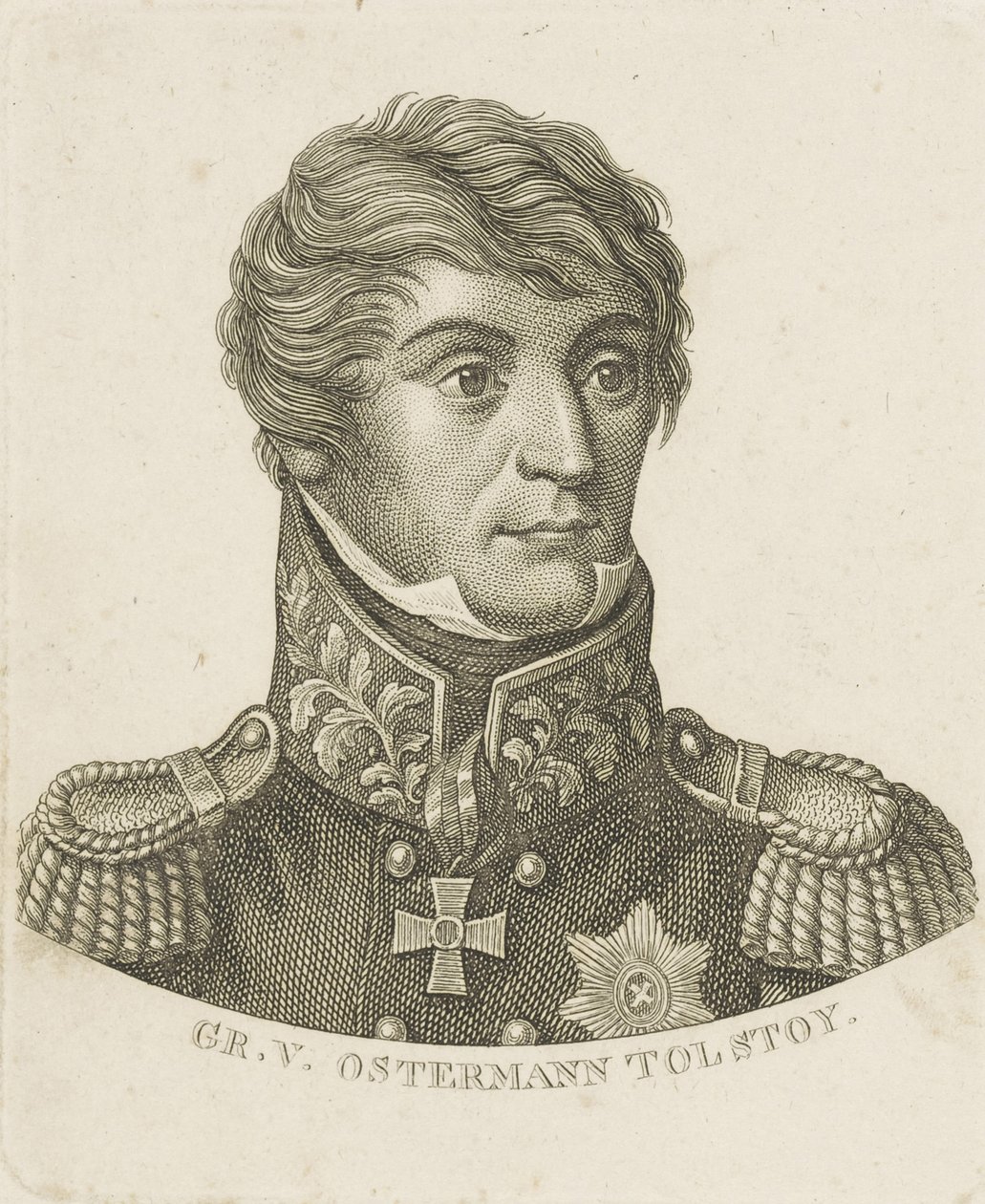 Portrett av grev Alexander Ivanovich Ostermann-Tolstoj 1772-1857, ca. 1800. av Unbekannt