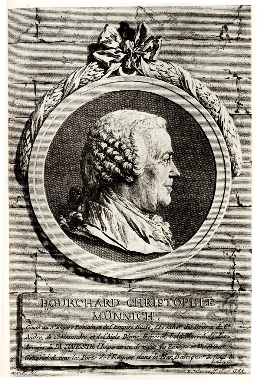 Portrett av grev Burkhard Christoph von Munnich 1683-1767 av Unbekannt