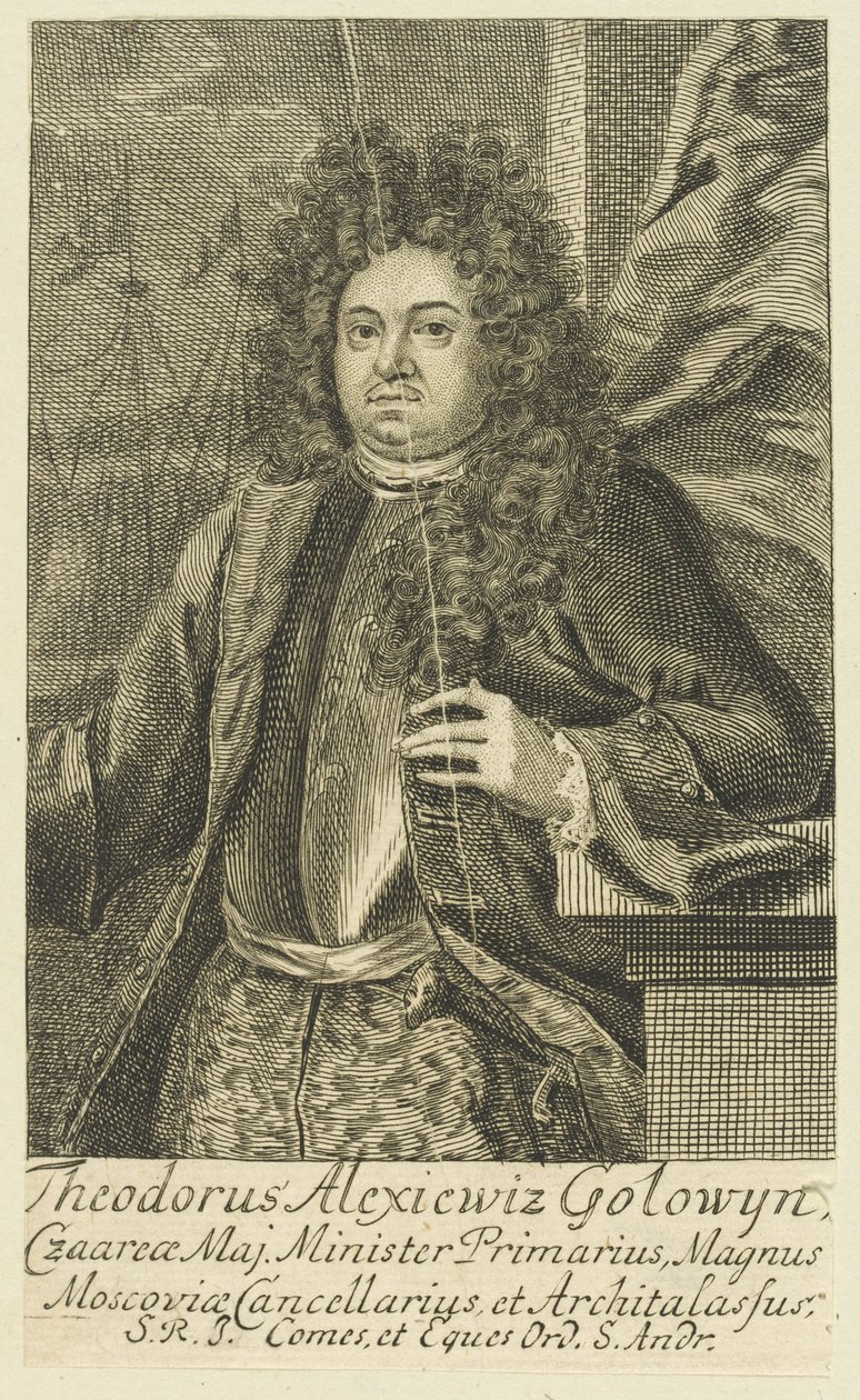 Portrett av grev Feodor Alekseevich Golovin 1650-1706, 1706. av Unbekannt