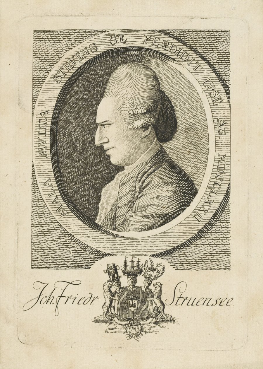 Portrett av grev Johann Friedrich Struensee 1737-1772, 1773. av Unbekannt
