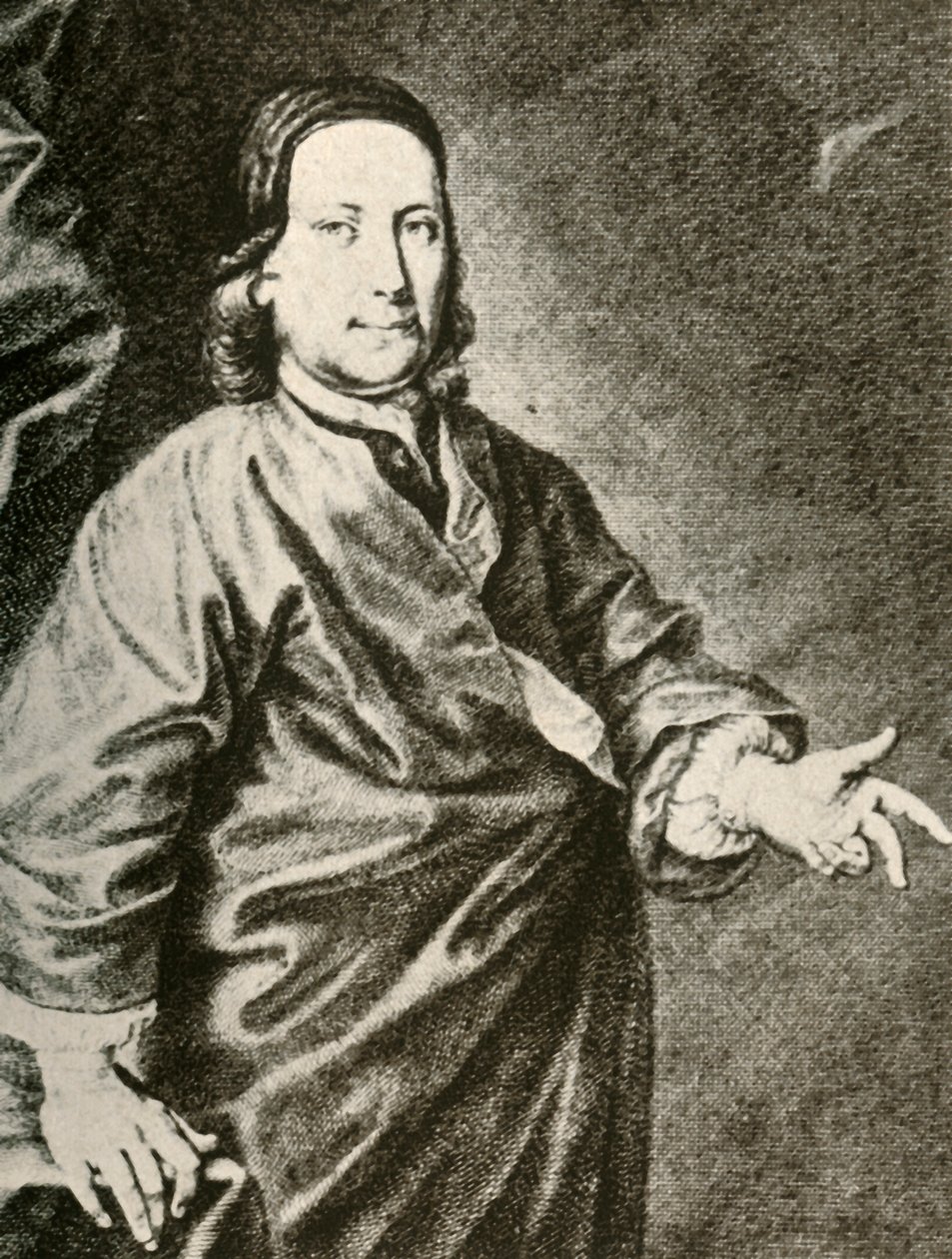 Portrett av grev Zinzendorf i en predikantkappe, c1740, 1937. av Unbekannt