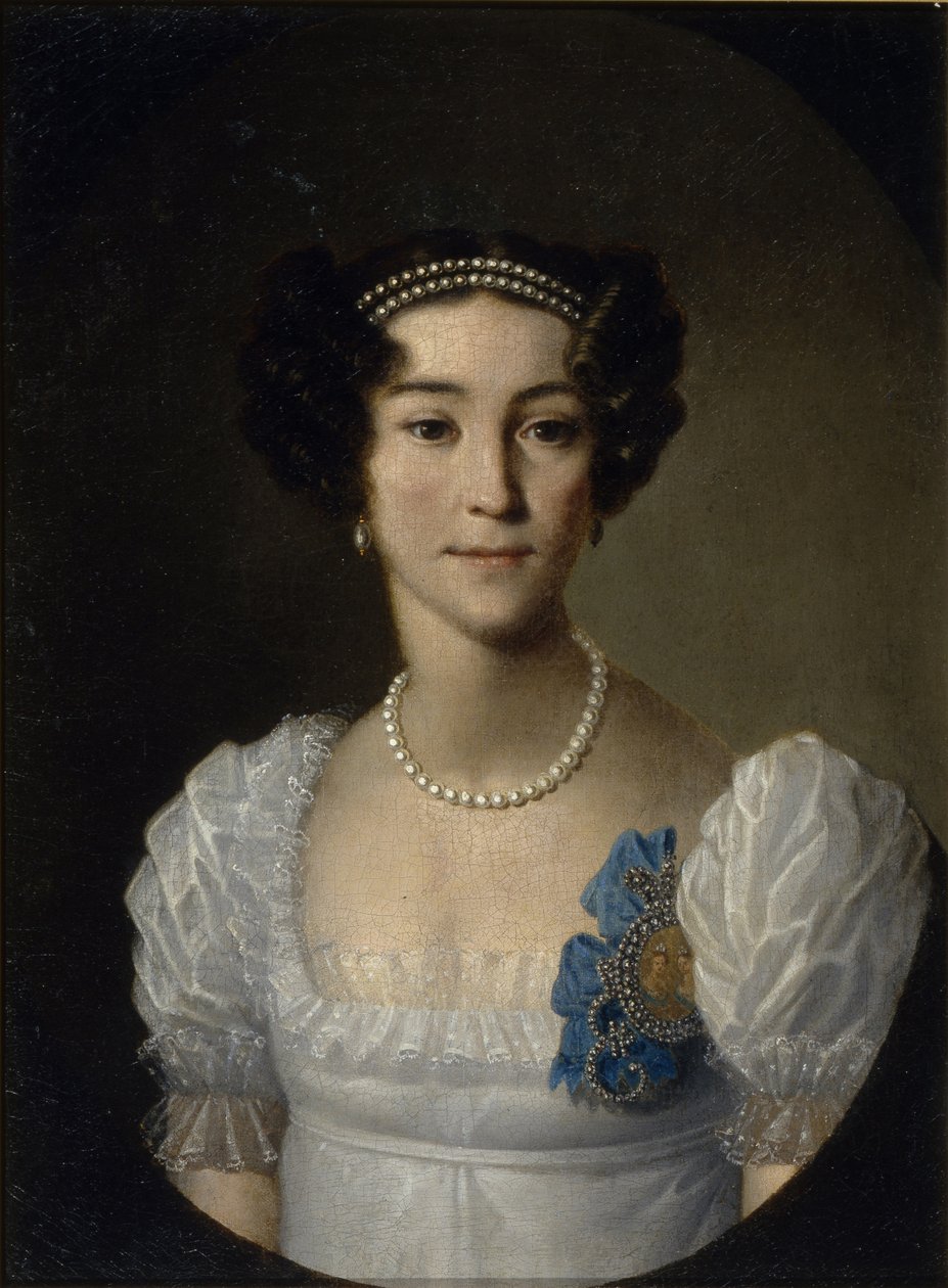 Portrett av grevinne Anna Alexeyevna Orlova av Chesma 1785-1848, tidlig på 1800-tallet. av Unbekannt