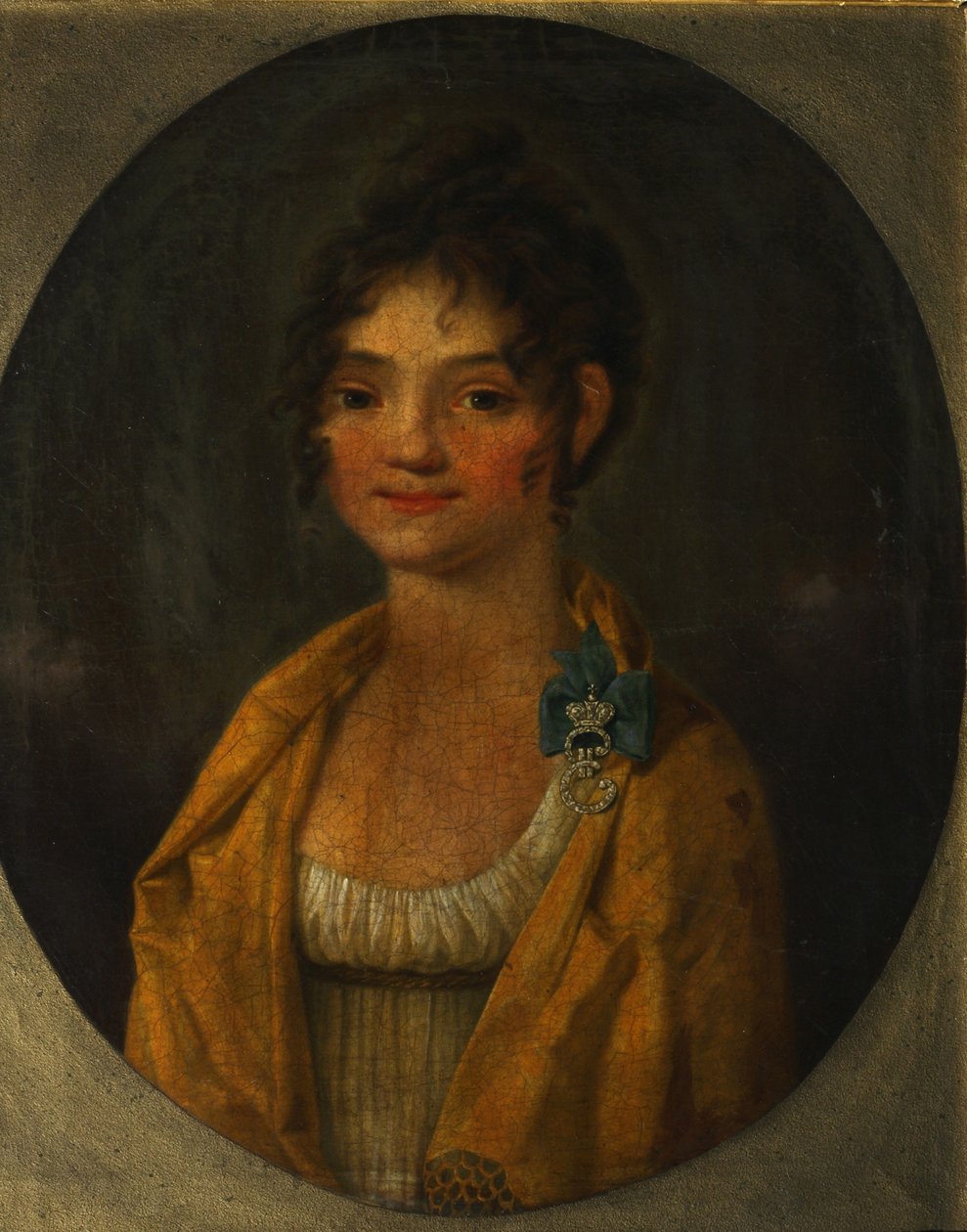 Portrett av grevinne Anna Alexeyevna Orlova av Chesma 1785-1848, ca. 1805-1810 av Unbekannt