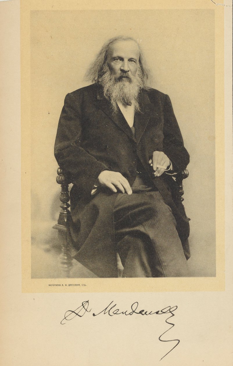 Portrett av Dmitri Mendeleev, ca. 1900. av Unbekannt