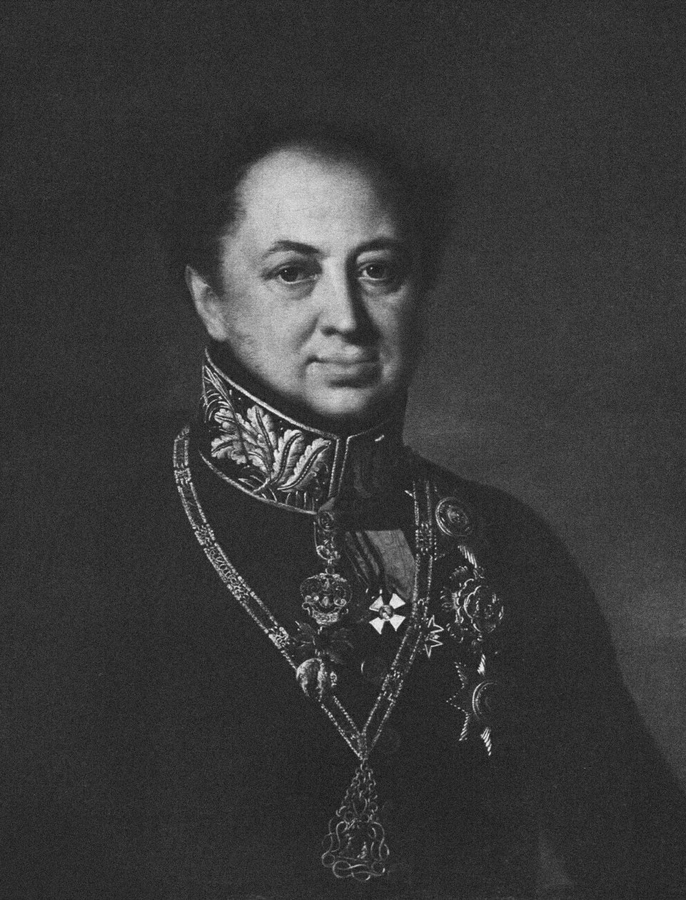 Portrett av Dmitry Pavlovich Tatischev 1767-1845, 1838 av Unbekannt
