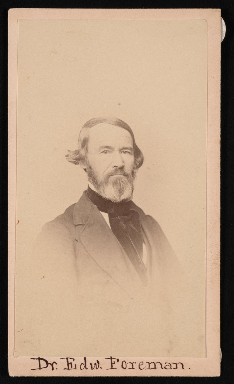 Portrett av Dr. Edward R. Foreman 1808-1885, før 1876. av Unbekannt