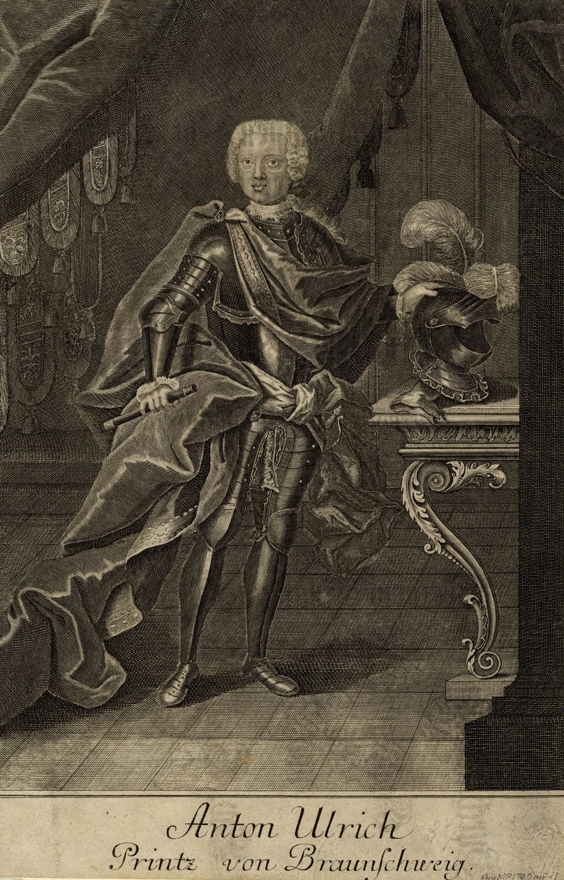 Portrett av hertug Anthony Ulrich av Brunswick 1714-1774, um 1700 av Unbekannt