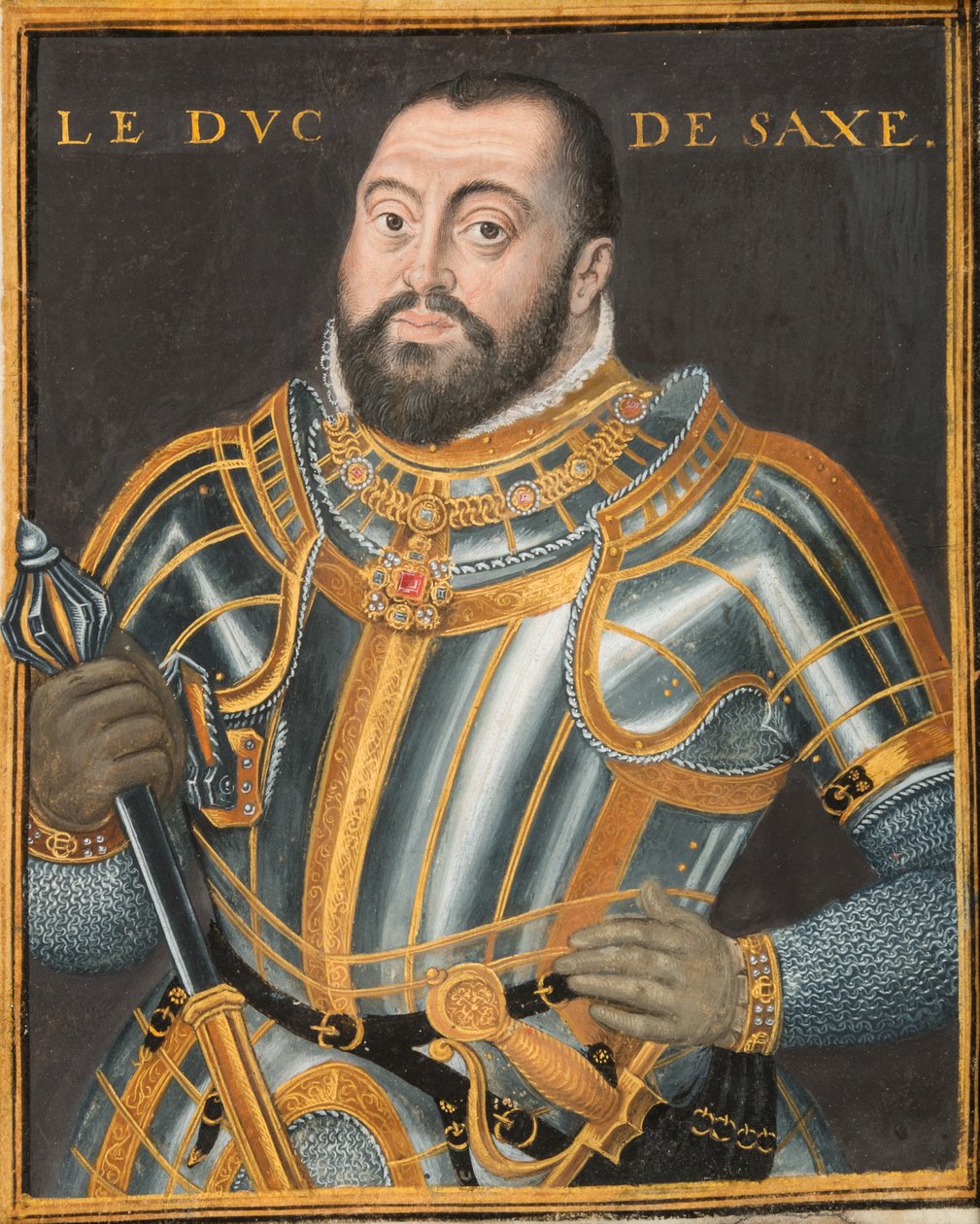 Portrett av hertug Johann Friedrich I 1503-1554, kurfyrst av Sachsen, ca. 1550. av Unbekannt