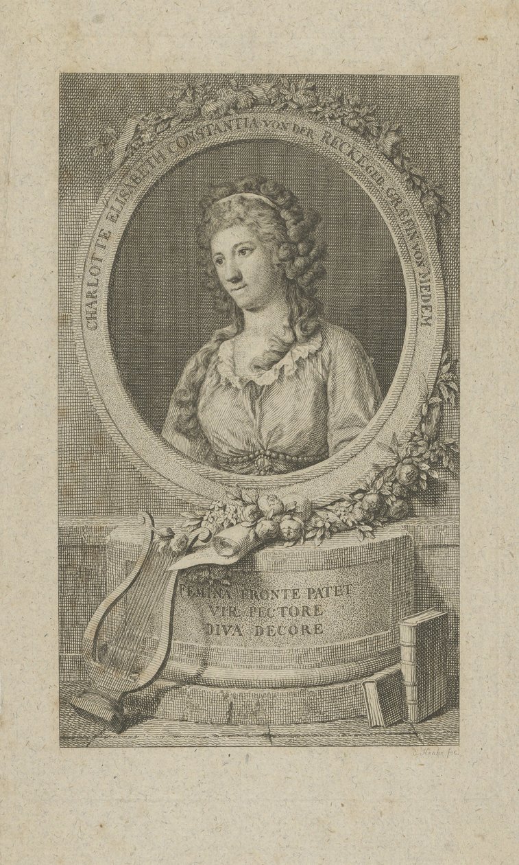 Portrett av Elisa von der Recke 1754-1833, 1792. av Unbekannt