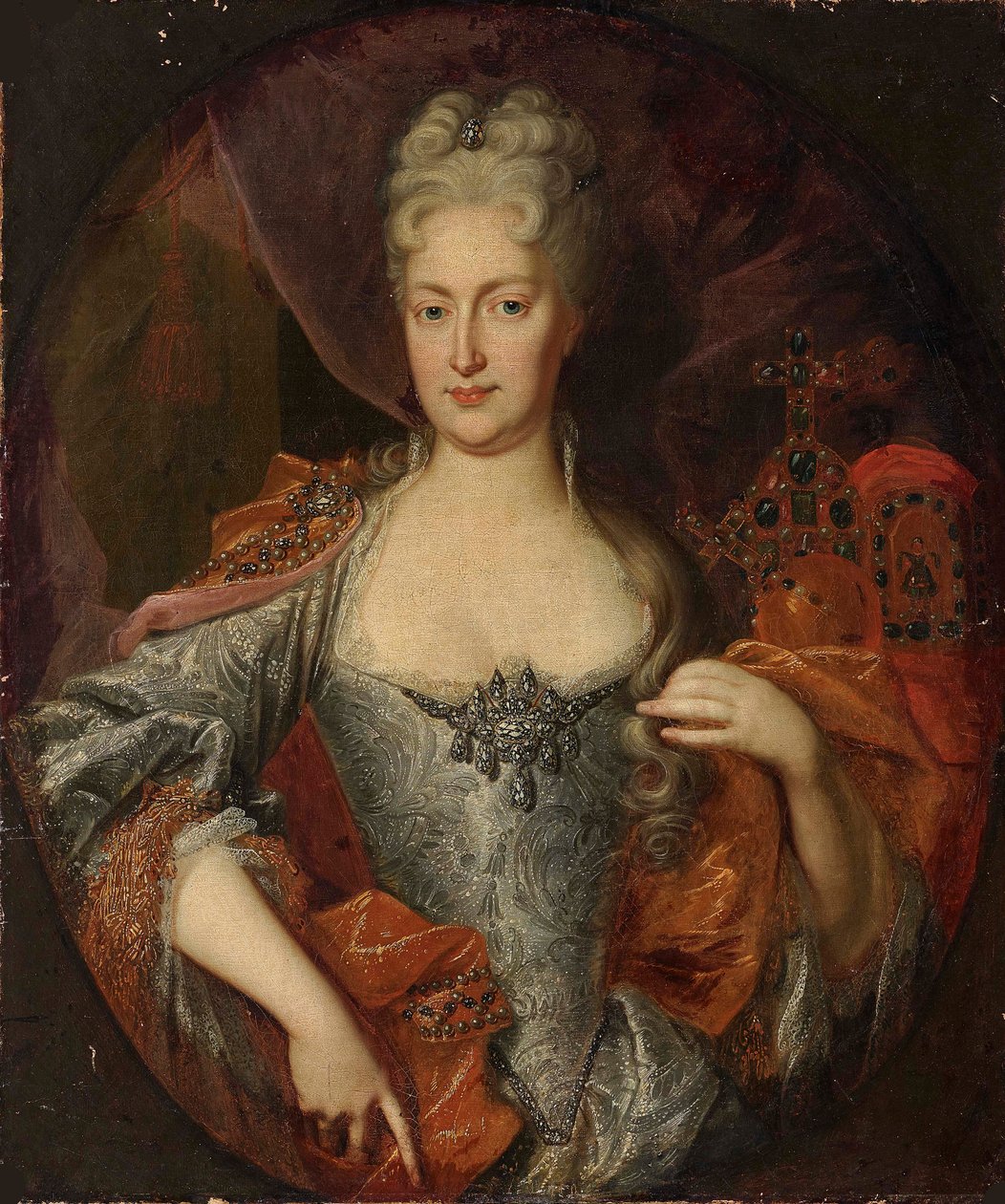 Portrett av Elisabeth Christine av Brunswick-Wolfenbüttel 1691-1750, Holy Roman..., ca 1720. av Unbekannt