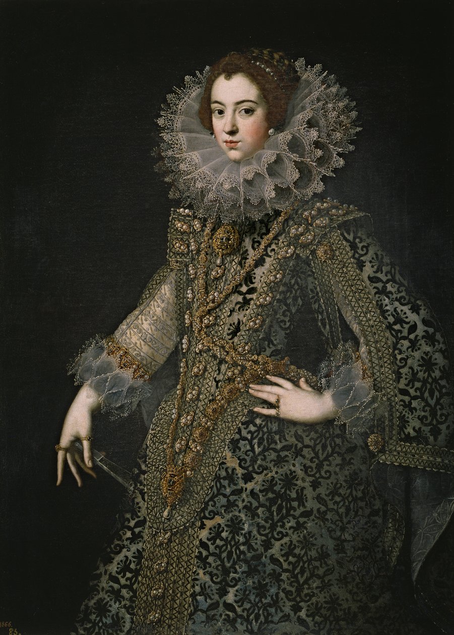 Portrett av Elisabeth av Frankrike 1602-1644, dronningkonsort av Spania, ca. 1620 av Unbekannt