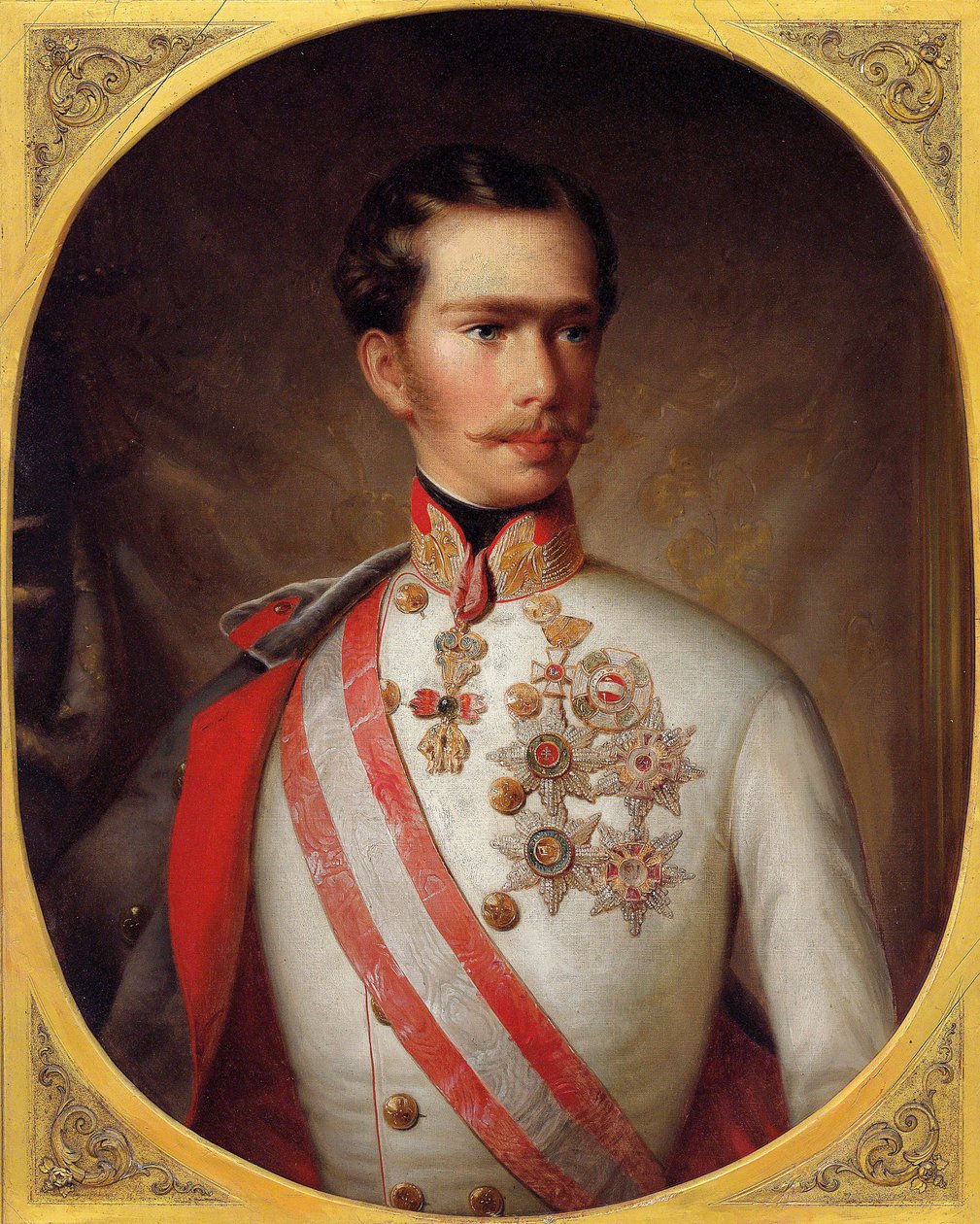 Portrett av keiser Franz Joseph I av Østerrike, ca 1854. av Unbekannt