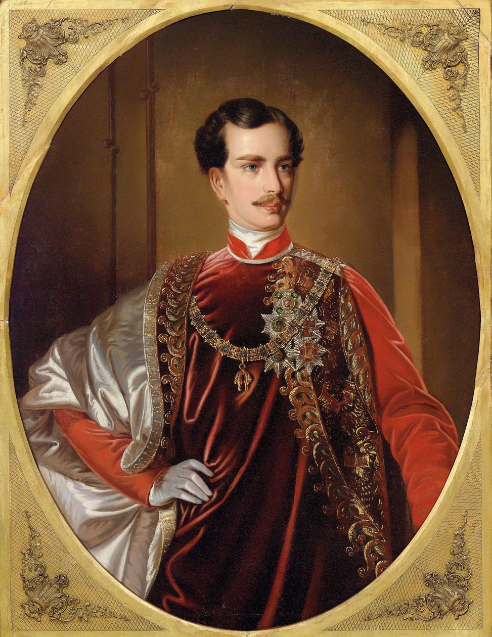 Portrett av keiser Franz Joseph I av Østerrike, ca 1855. av Unbekannt