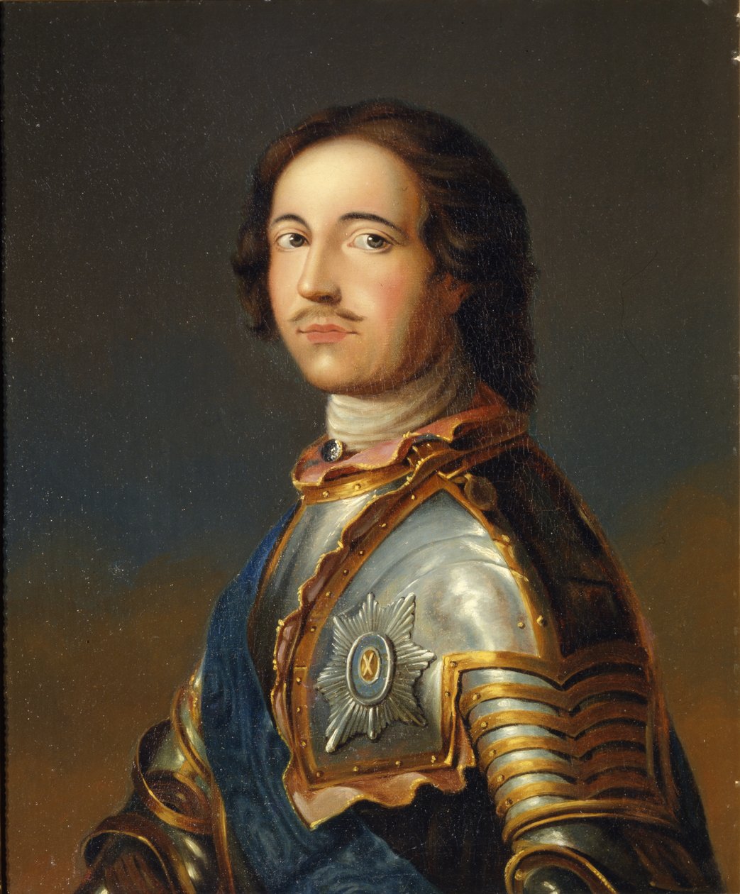 Portrett av keiser Peter I den store 1672-1725 i Knight Armor av Unbekannt