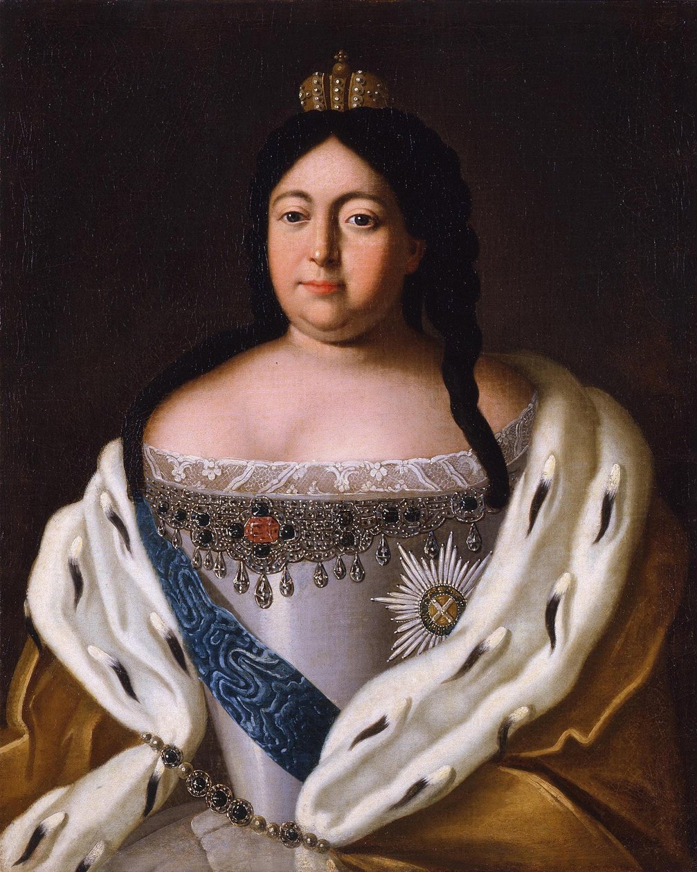 Portrett av keiserinne Anna Ioannovna 1693-1740, 1700-tallet av Unbekannt