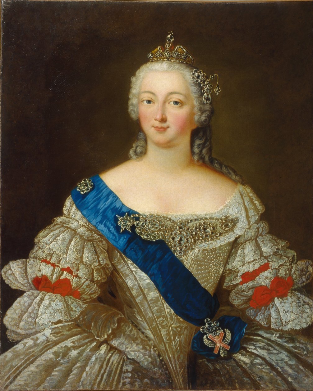 Portrett av keiserinne Elisabeth Petrovna 1709-1762, 1740-årene av Unbekannt
