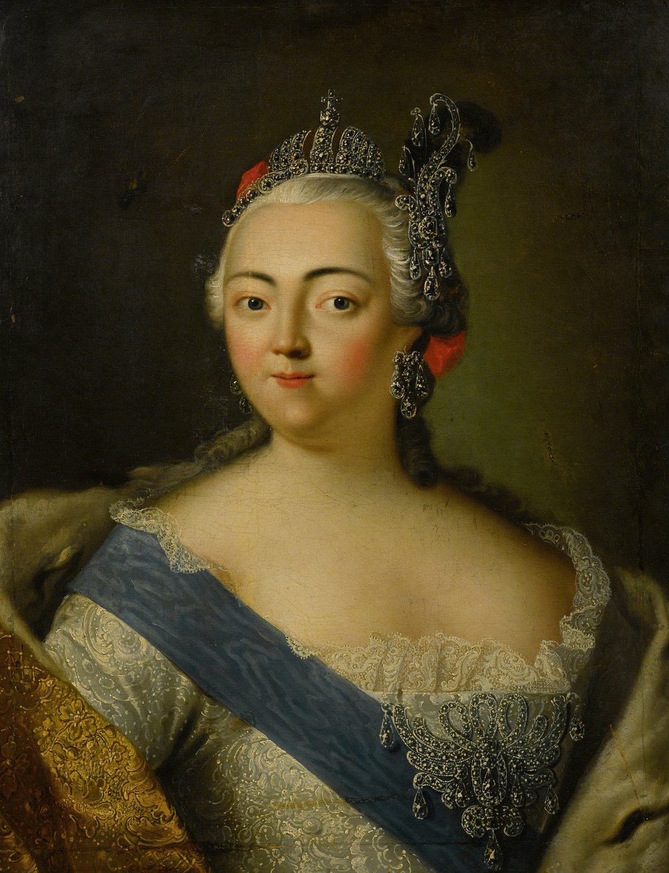 Portrett av keiserinne Elizabeth av Russland 1709-1762. av Unbekannt