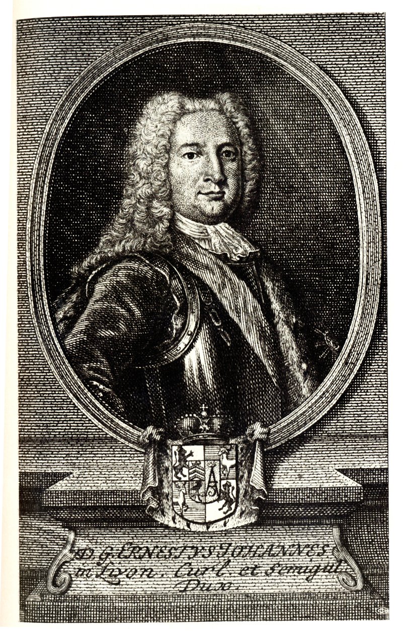 Portrett av Ernst Johann von Biron 1690-1772, hertug av Kurland og Semigallia og regent av det russiske imperiet av Unbekannt