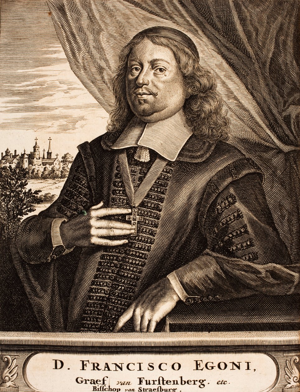 Portrett av Franz Egon von Fürstenberg-Heiligenberg 1626-1682, prins-biskop av Strassburg, 1675. av Unbekannt