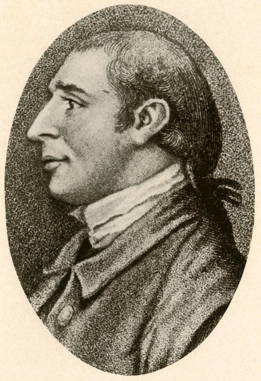 Portrett av Gouverneur Morris, med glatt hår og grisehalekø, c1780, 1937. av Unbekannt