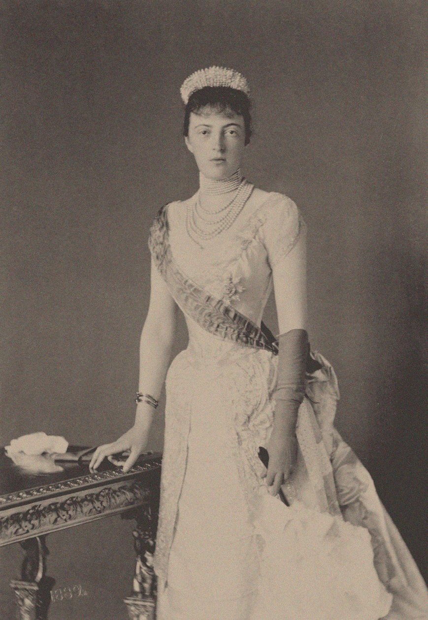 Portrett av storhertuginne Anastasia Mikhailovna av Russland 1860-1922, 1889. av Unbekannt