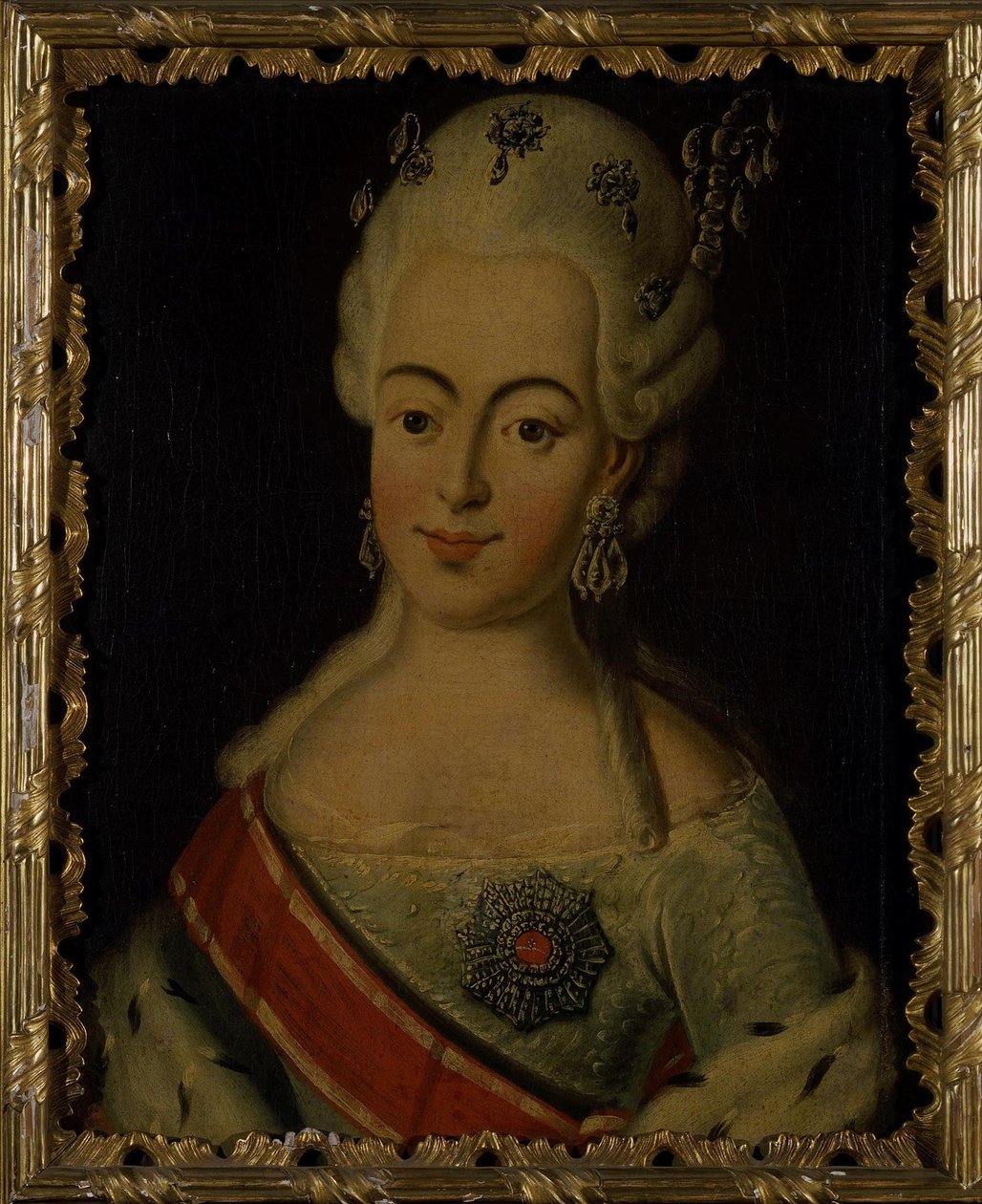 Portrett av storhertuginne Natalia Alexeyevna av Russland 1755-1776, prinsesse Wilhelmina Louisa av He av Unbekannt