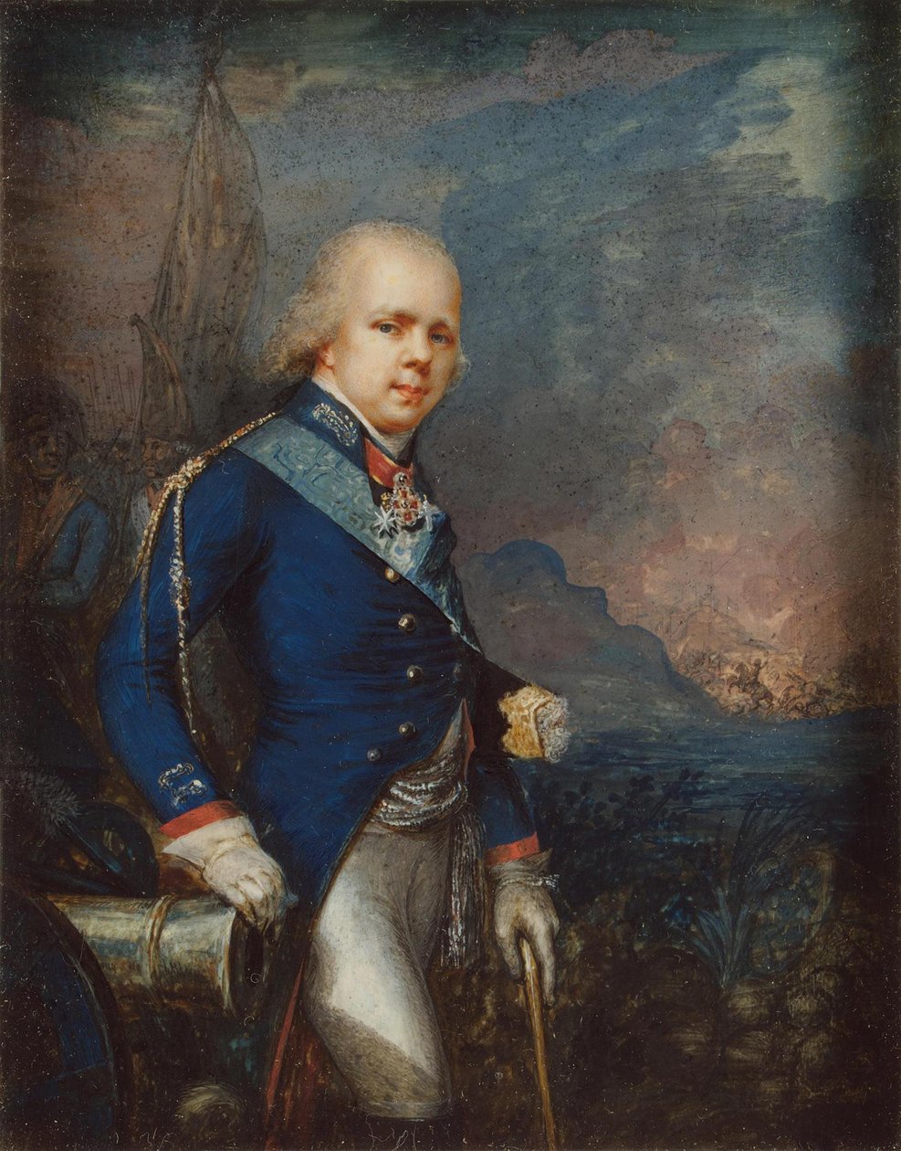 Portrett av storhertug Konstantin Pavlovich av Russland 1779-1831 før slaget ved Novi, 1799 av Unbekannt