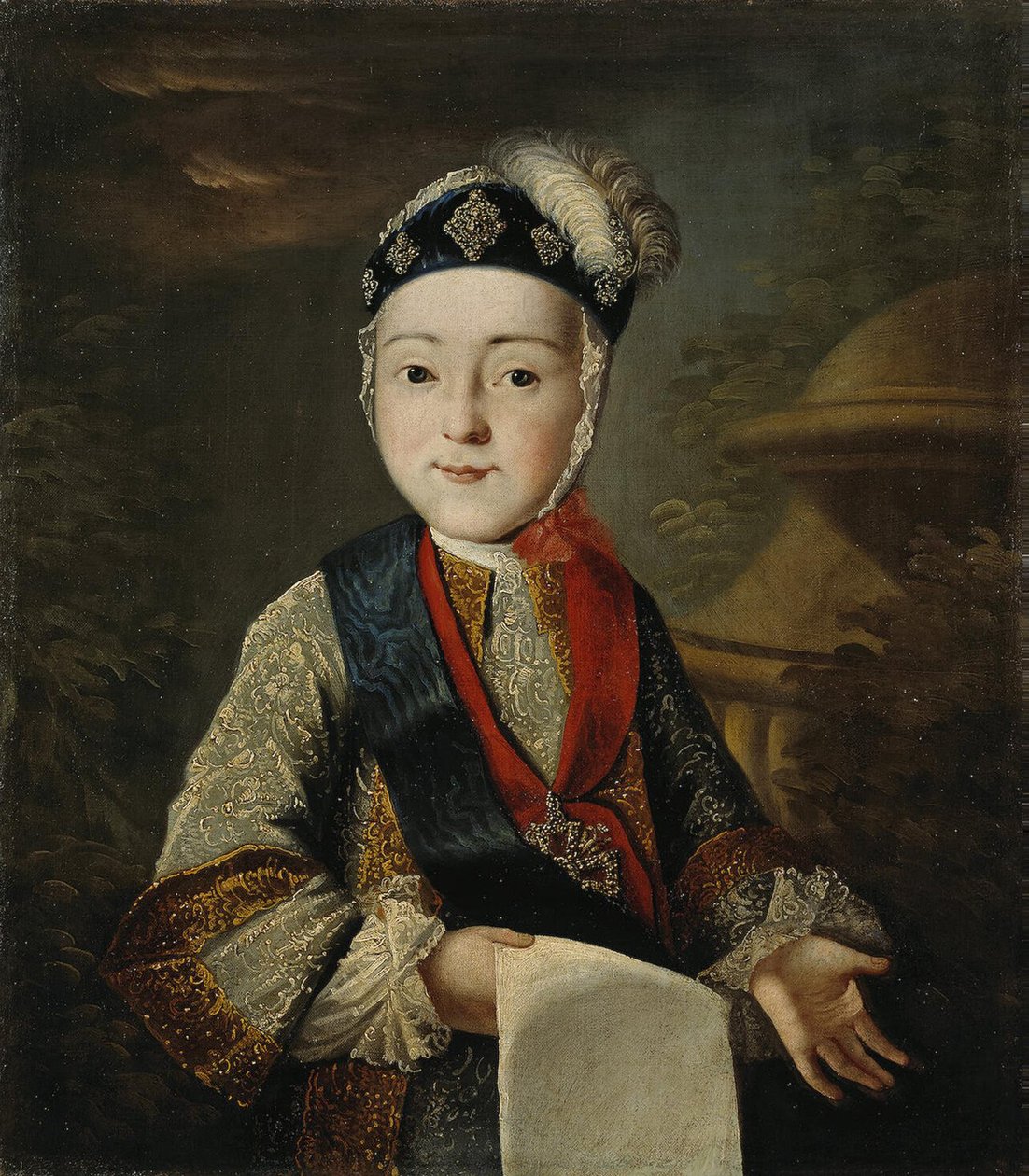 Portrett av storhertug Pavel Petrovich 1754-1801 som barn, midten av det 18. århundre. av Unbekannt