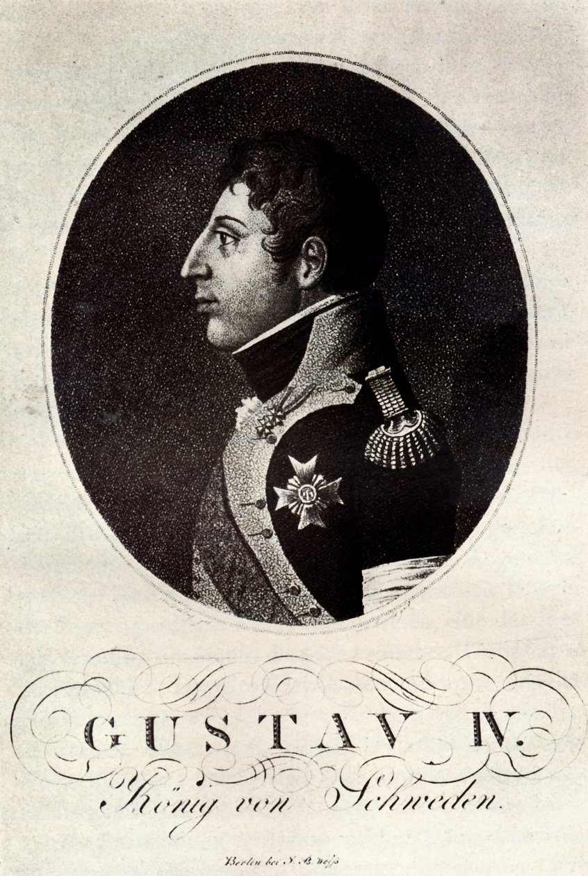 Portrett av Gustav IV Adolf av Sverige, tidlig på 1800-tallet. av Unbekannt