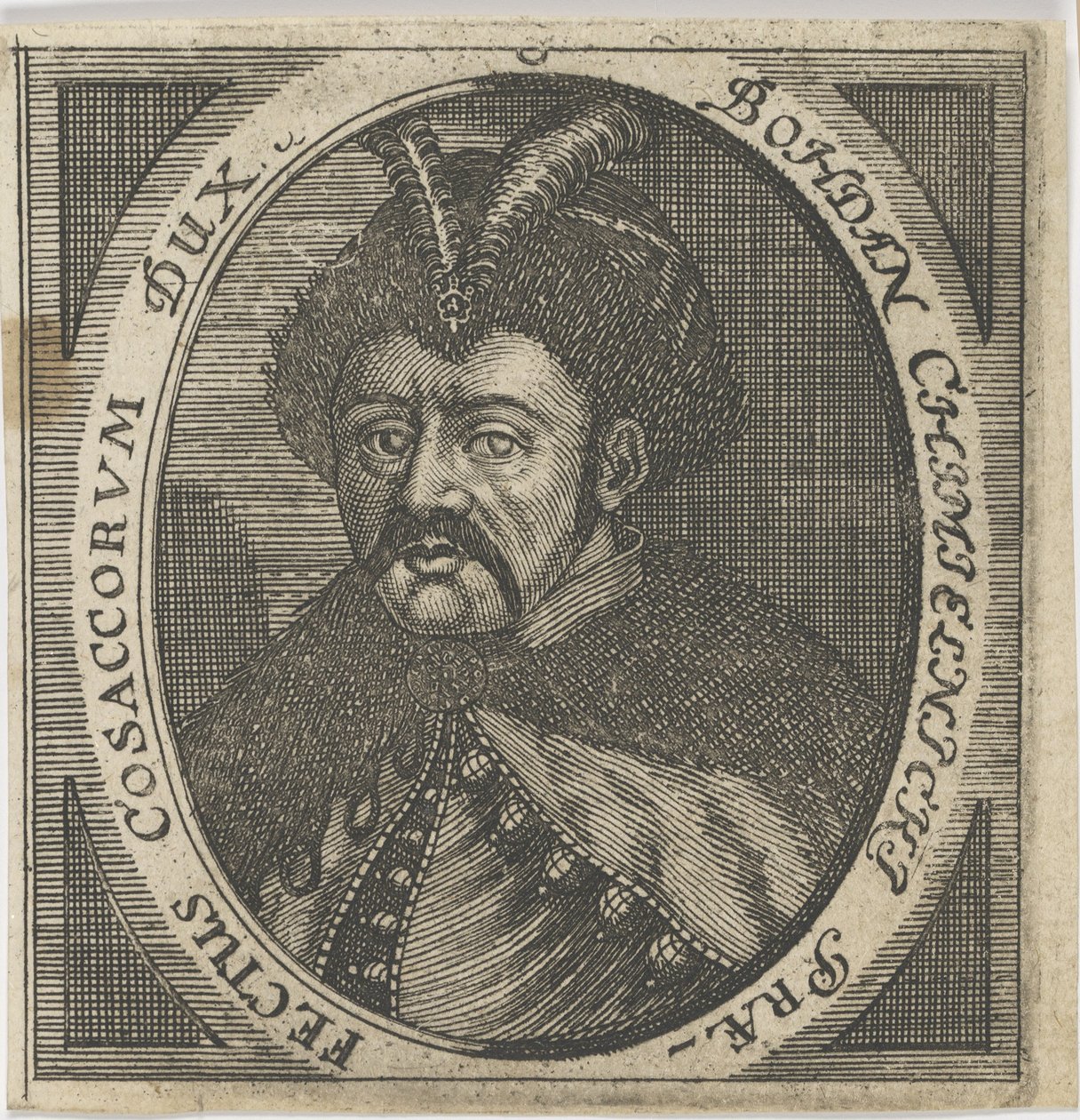 Portrett av Hetman Bohdan Khmelnytsky 1595-1657, etter 1650. av Unbekannt