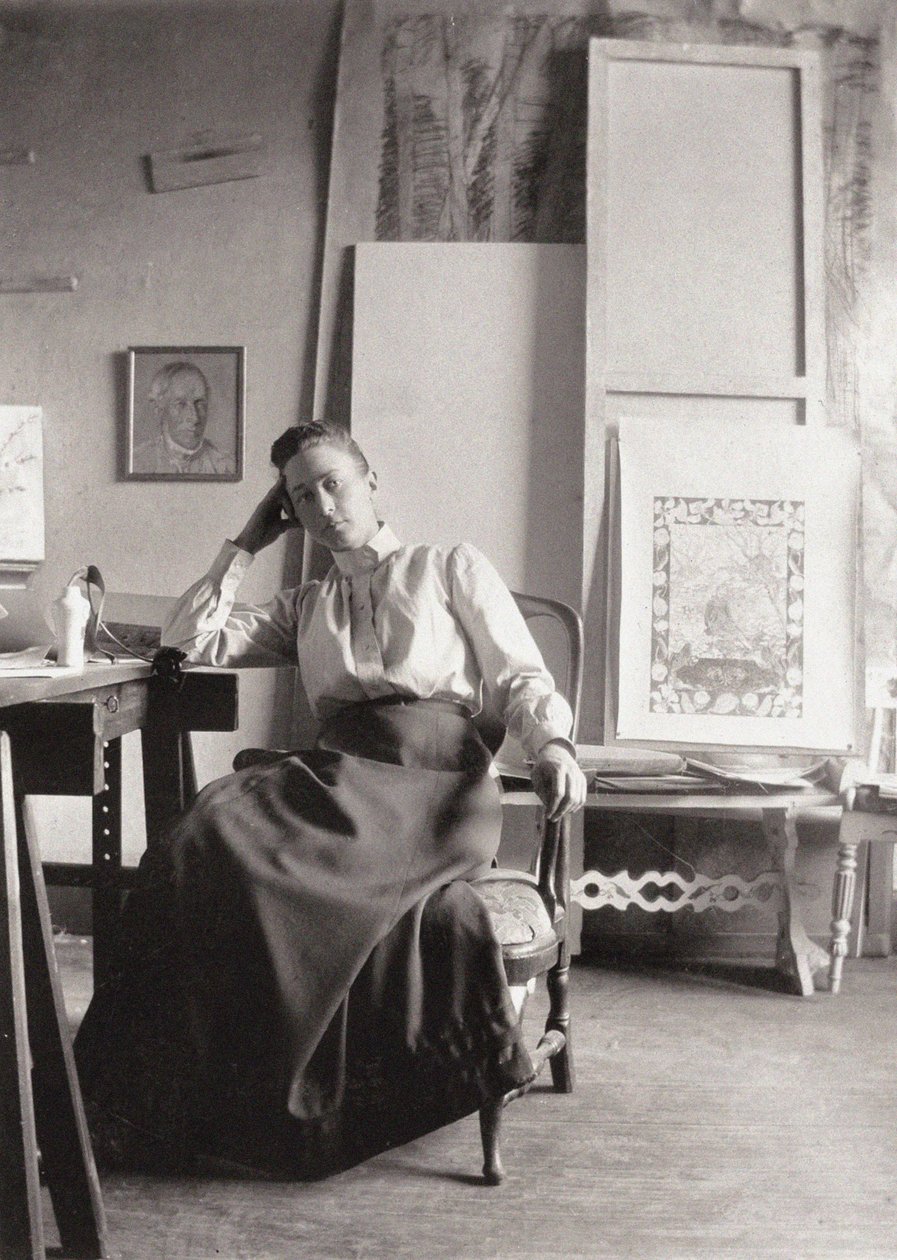 Portrett av Hilma af Klingt 1862-1944, ca. 1900 av Unbekannt
