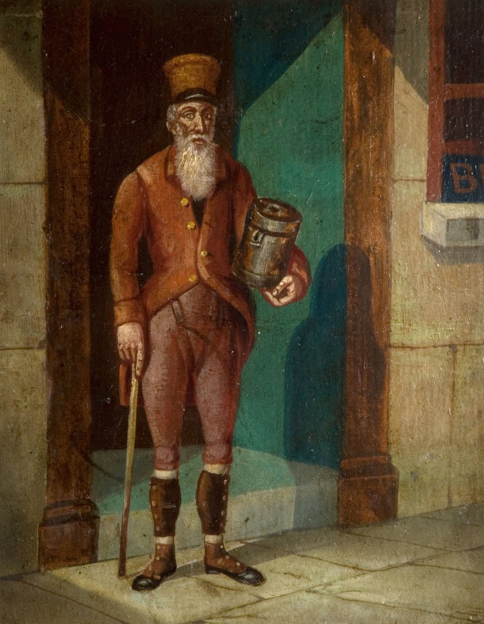 Portrett av James Guidney, kjent som Jimmy the Rockman, 1782-1866, [udatert, tidlig på 1800-tallet]. av Unbekannt