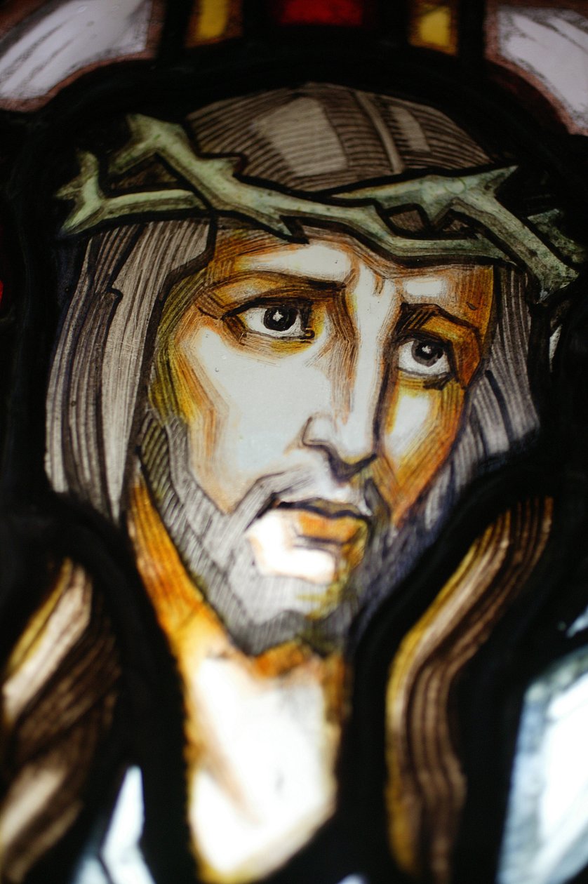 Portrett av Jesus. Glassmaleri vindu. Saint Blaise-kirken Vichy Frankrike av Unbekannt