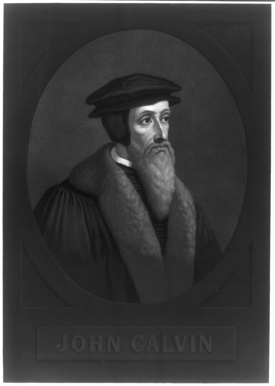 Portrett av John Calvin 1509-1564, tidlig på 1800-tallet. av Unbekannt