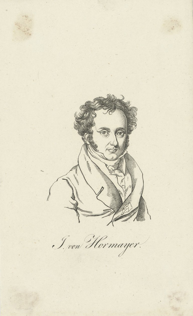 Portrett av Joseph Hormayr, Baron zu Hortenburg 1781-1848. av Unbekannt
