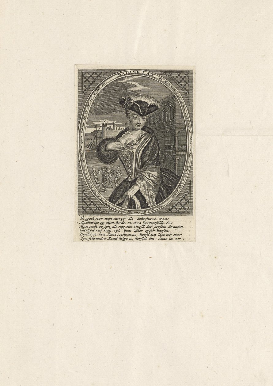 Portrett av Katherine Lord, née Knowles 1669-1747, John Laws kone, 1720. av Unbekannt
