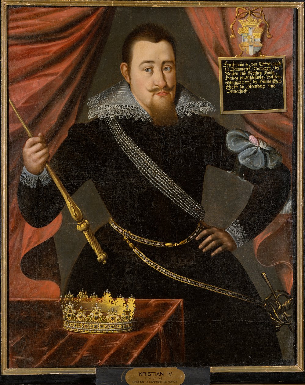 Portrett av kong Christian IV av Danmark 1577-1648. av Unbekannt