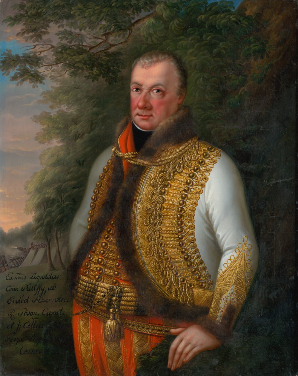 Portrett av Leopold Pálfy i et landskap av Unbekannt