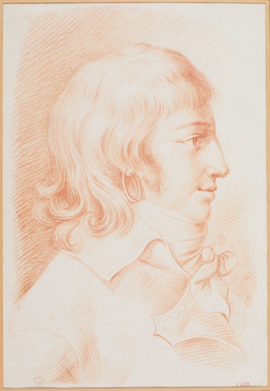 Portrett av Louis Antoine de Saint-Just 1767-1794, ca 1792. av Unbekannt