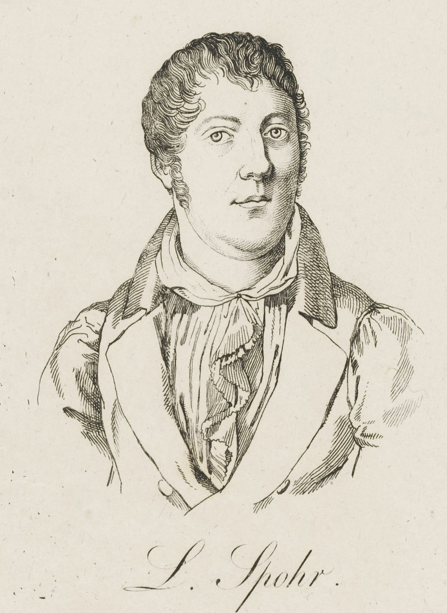 Portrett av Louis Spohr 1784-1859, ca. 1830. av Unbekannt