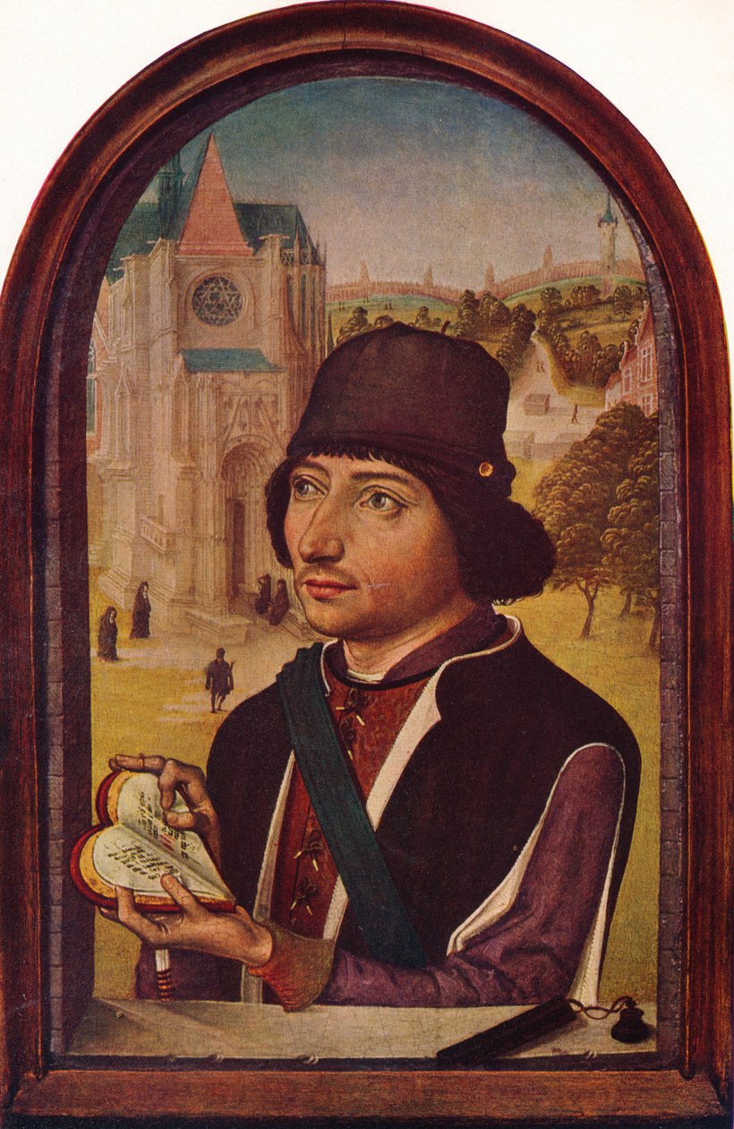 Portrett av Louis XI, c1456-58 av Unbekannt