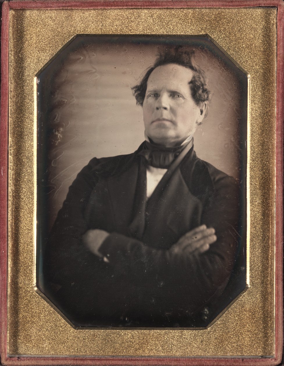 Portrett av en mann som lener seg bort fra kamera, sent på 1840-tallet. av Unbekannt